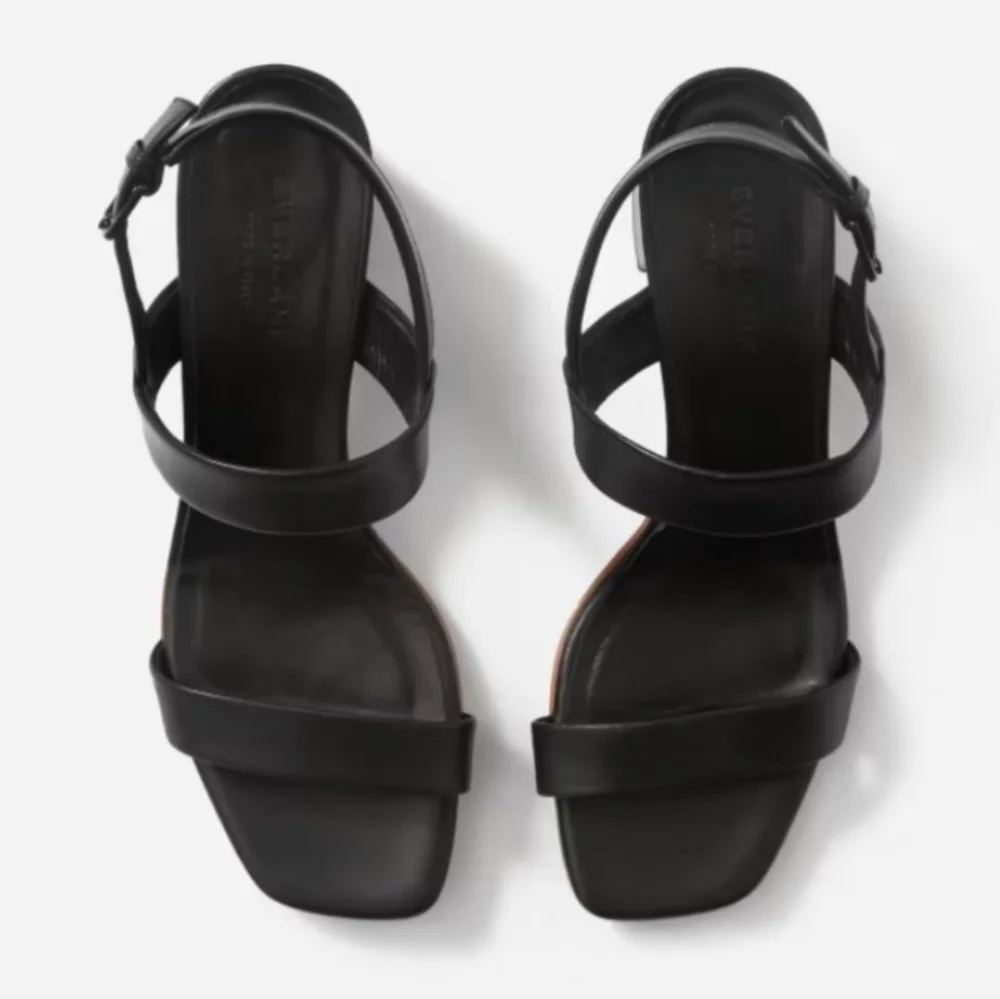 Everlane The Double-Strap Block Heel Sandal Leather Made In Italy Size 6.5 - Picture 8 of 8